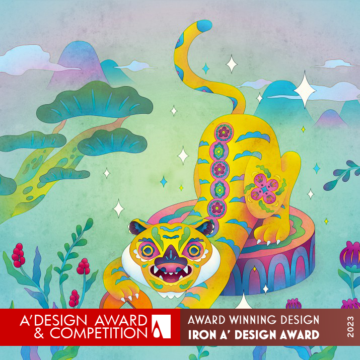 Lucky Tiger Welcomes New Year Illustration by Hsiao Yun Tseng