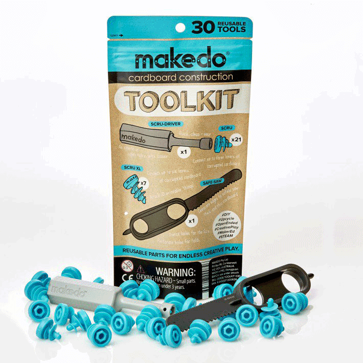 Makedo Toolkit Cardboard Construction System by Paul Justin