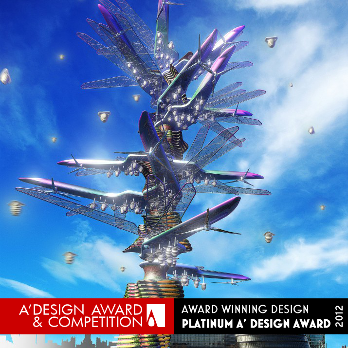 Vertical + Horizontal Farm Tower Farming and Crop distribution tower by Kevin Chu